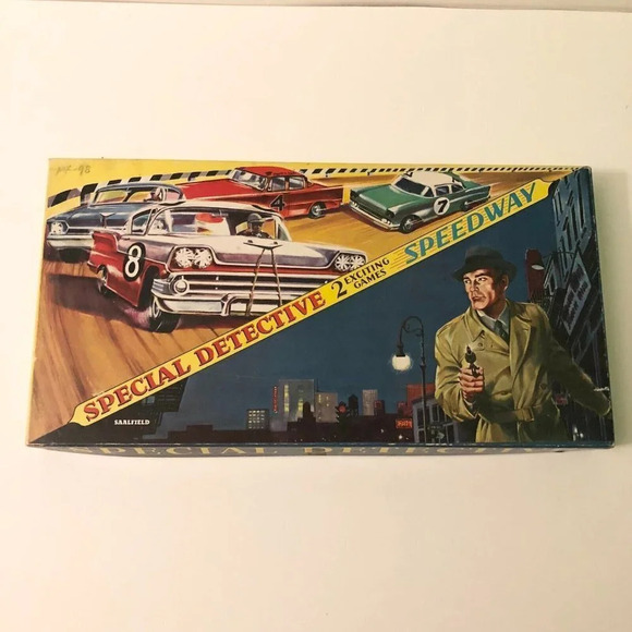 Vintage 1959 Special Detective Speedway Car Racing Board Game Saalfield Pub Co - Picture 1 of 16